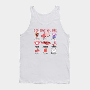 God Says You Are Valentine, Jesus Valentine, Valentine Doodle, Christian Valentine, Valentine bible verse Tank Top